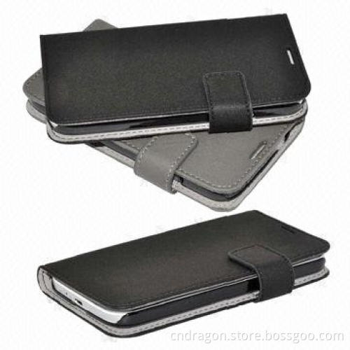 Contrast Wallet-shaped Leather Mobile Phone Cases for Galaxy S4, OEM Orders Welcomed